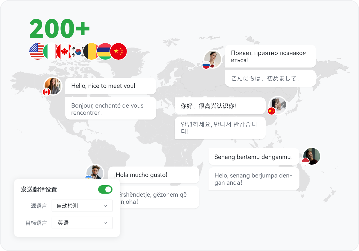 ChatKnow实时翻译和多语言自动检测功能展示